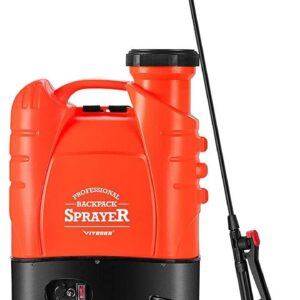 VIVOSUN 4 Gallon Battery Powered Backpack Sprayer Electric Pump Sprayer with Four Nozzles for Garde